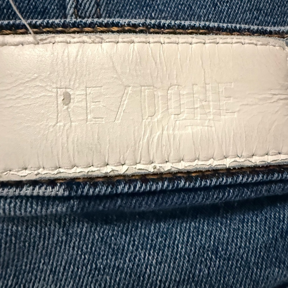 Re/Done Classic Denim Jeans Distressed Hem Vintage Wash Size 24 - Picture 5 of 5